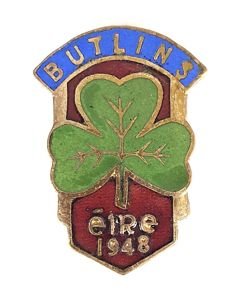 Butlins 1948 Mosney Ireland holiday camp shamrock badge