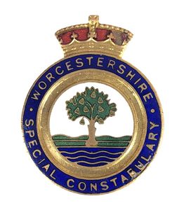 Worcestershire Special Constabulary police reserve lapel badge