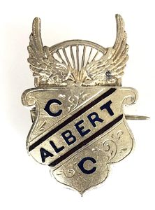 Albert Cycling Club winged wheel badge Victorian / Edwardian