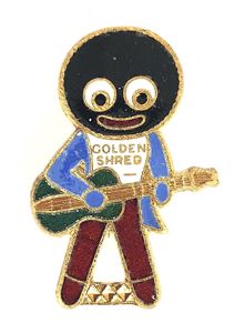 Robertsons Golly guitarist white waistcoat advertising badge F&S