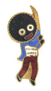 Robertsons Golly cricketer white waistcoat promotional badge FATTORINI In BOX …