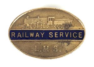 WW2 London Midland & Scottish Railway LMS war service badge …