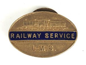 WW2 London Midland & Scottish Railway LMS war service badge …