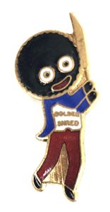 Robertsons Golly cricketer white waistcoat advertising badge Fattorini & Sons …