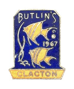 Butlins 1967 Clacton holiday camp angel fish badge