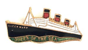 R.M.S. Queen Mary Ship QUEEN OF THE SEA Song Badge …