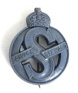 WW2 Ministry of Supply Salvage Steward blue plastic economy issue …