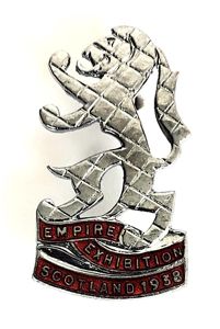 1938 Empire Exhibition Scotland souvenir pin badge