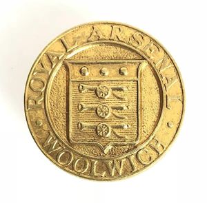Royal Arsenal Woolwich Royal Ordnance Factory officially numbered badge