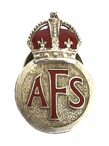 WW2 Auxiliary Fire Service First Issue Sterling Silver AFS Numbered …