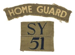 WW2 Home Guard SY 51 Malden Surrey cloth designation badges