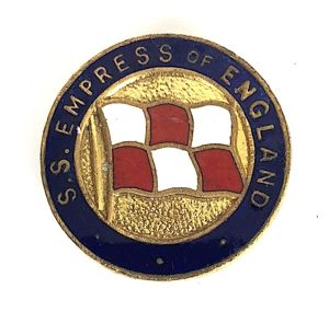 SS Empress of England Canadian Pacific Line ships badge