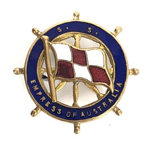 SS Empress of Australia Canadian Pacific Line ships wheel badge