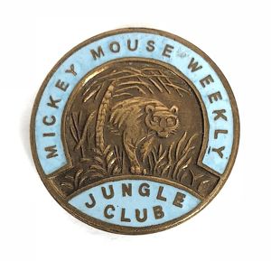 Mickey Mouse Weekly Comic Jungle Club membership badge c.1936