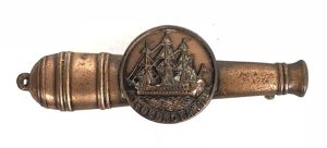 Naval Artillery Cannon badge made from copper bolt Nelsons Flagship …