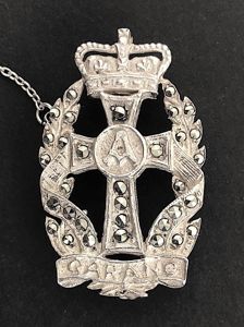 Queen Alexandras Royal Army Nursing Corps QARANC Silver Marcasite Brooch