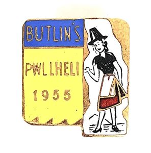 Butlins 1955 Pwllheli Holiday Camp Welsh Lady Badge