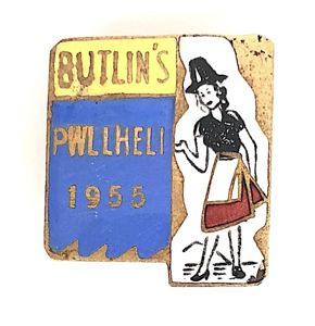 Butlins 1955 Pwllheli Holiday Camp Welsh Lady Badge