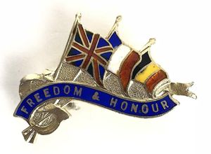 United We Stand Britain France Belgium flags 1914 hallmarked silver …