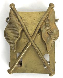 British Army Proficiency Signaller Crossed Brass Flag Badge