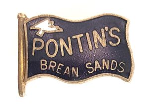 Pontins Holiday Camp Brean Sands enamel flag badge Somerset