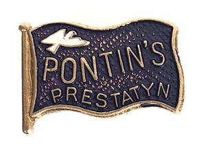 Pontins Holiday Camp Prestatyn Sands enamel flag badge c1960's