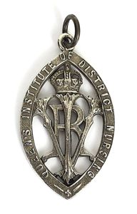 Queens Institute of District Nursing 1928 silver named award medal …