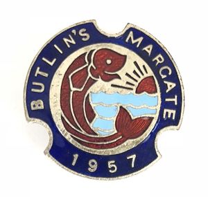 Butlins 1957 Margate holiday camp fish badge
