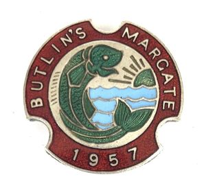 Butlins 1957 Margate holiday camp fish badge