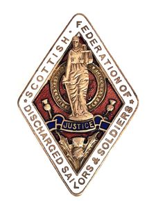 Scottish Federation of Discharged Sailors and Soldiers badge