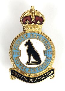 RAF No 112 Fighter Squadron Royal Air Force Badge H.W.Miller