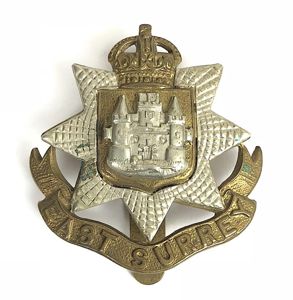 East Surrey Regiment infantry cap badge 1901 to 1952
