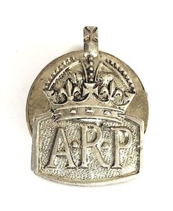 Air Raid Precautions 1938 silver miniature ARP badge by William …