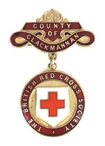 British Red Cross Society County of Clackmannan Scotland named badge