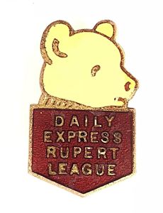Daily Express Newspaper Rupert Bear League childrens club badge J.R.Gaunt …