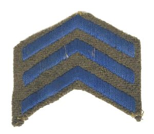 WW1 Overseas Service Chevrons three blue chevrons felt coth badge