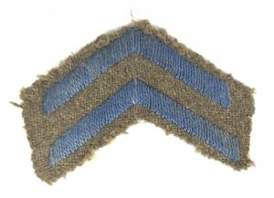 WW1 Overseas Service Chevrons two blue chevrons felt coth badge