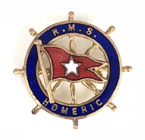 RMS Homeric White Star Line Shipping Badge 1922 -1935