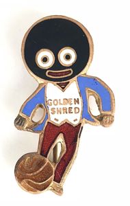 Robertsons Golly footballer white waistcoat advertising badge CHARLES DAVIS