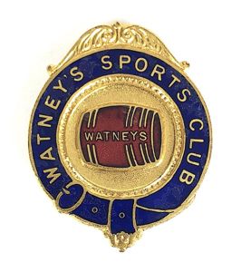 Watney's Sports Club Red Barrel Beer membership badge