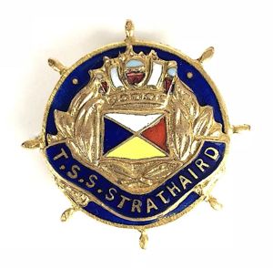 T.S.S. Strathaird P&O shipping line ships wheel badge c1931-1961.