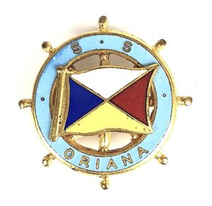 S.S. Oriana P&O shipping line ships wheel badge