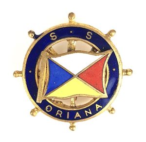 S.S. Oriana P&O shipping line ships wheel badge