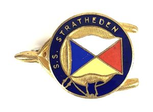 S.S. Stratheden P&O shipping line ships wishbone badge