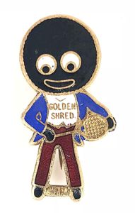 Robertsons Golly tennis player white waistcoat badge Fattorini & Sons