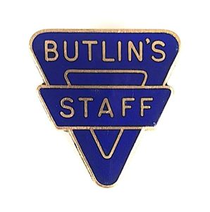 Butlins Holiday Camp Blue Inverted Triangle Numbered Staff Badge