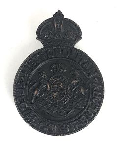 Metropolitan Special Constabulary police cap badge with loops