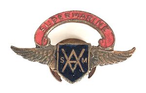 Vickers Armstrong Supermarine Aircraft Factory hand painted enamel badge