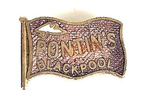 Pontins Holiday Camp Blackpool enamel flag badge