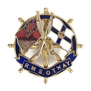 R.M.S. Otway Orient Line ships wheel badge torpedoed and sunk …